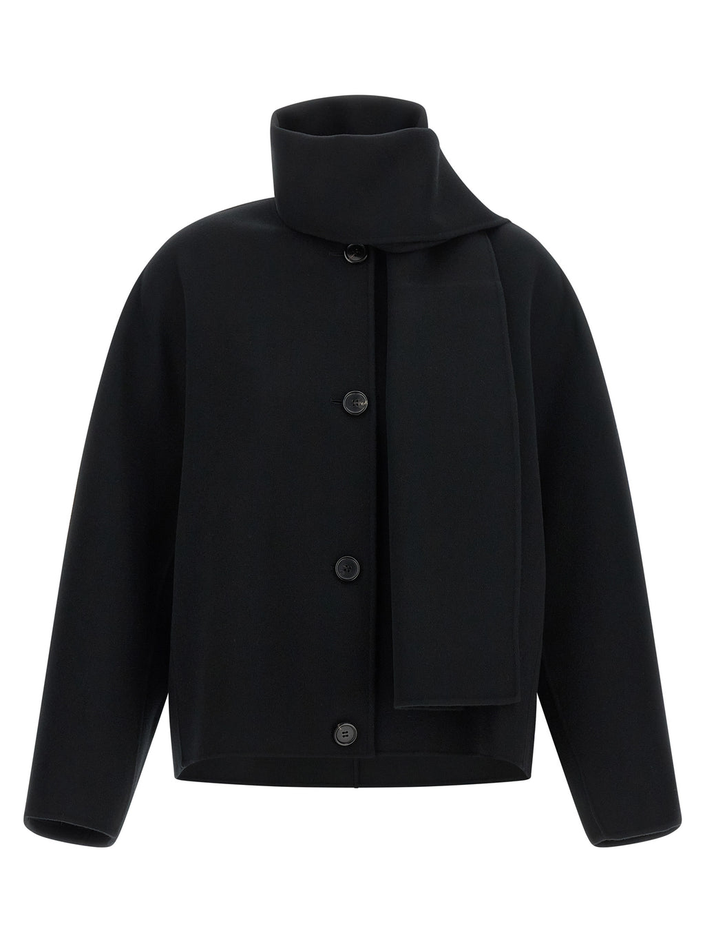 'S Max Mara Schwarze Wolljacke in voller Länge