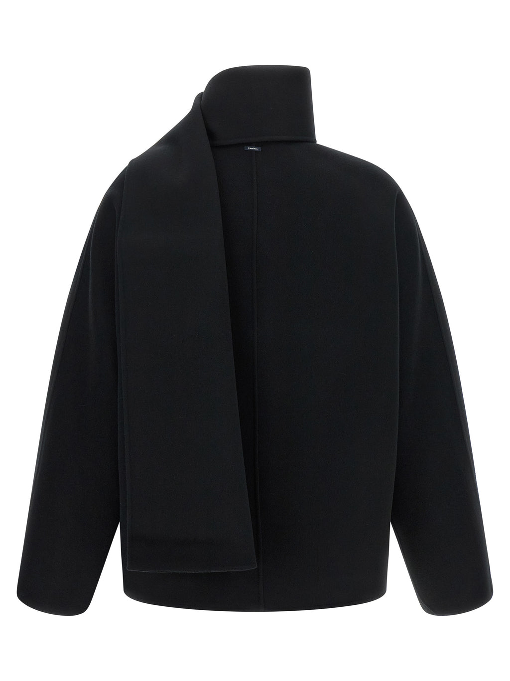 'S Max Mara Schwarze Wolljacke in voller Länge