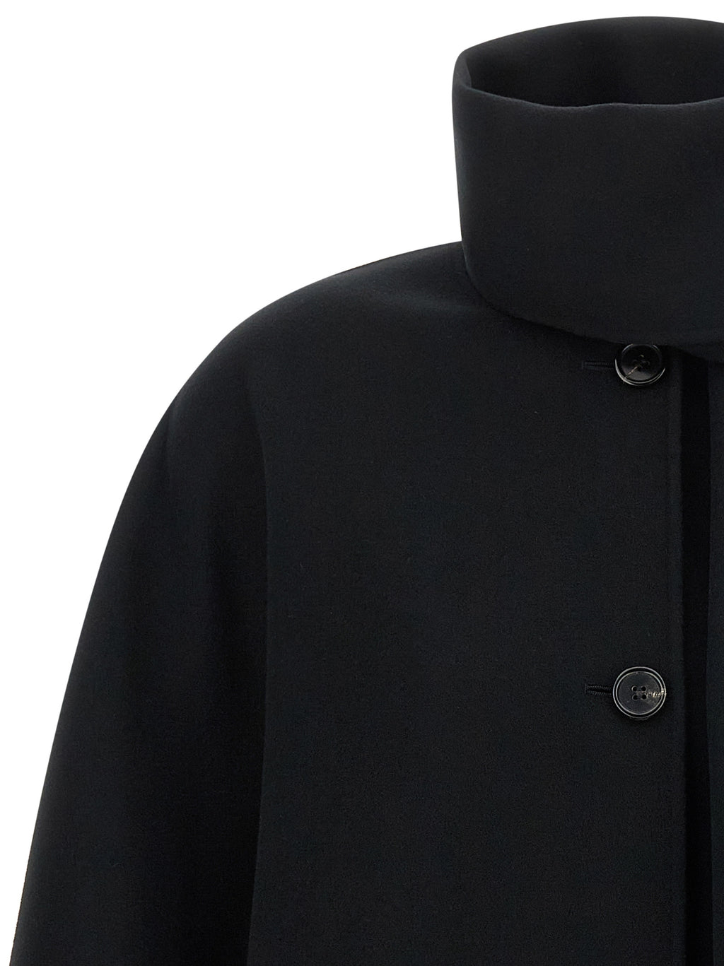 'S Max Mara Schwarze Wolljacke in voller Länge
