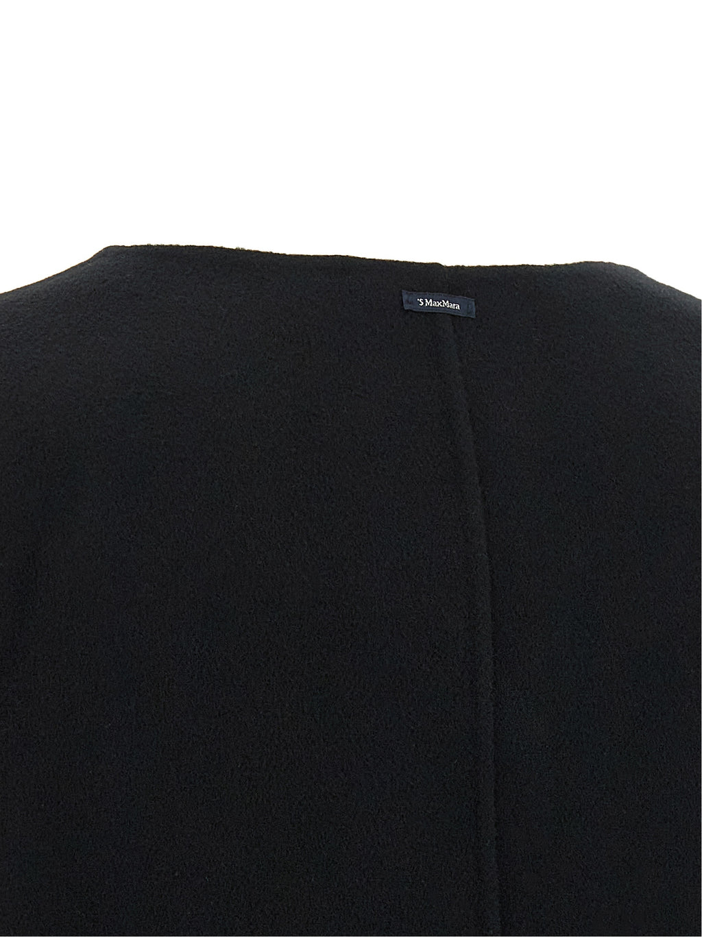 'S Max Mara Schwarze Wolljacke in voller Länge