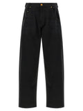 WILLY CHAVARRIA Schwarze Baumwolljeans im Relaxed Fit