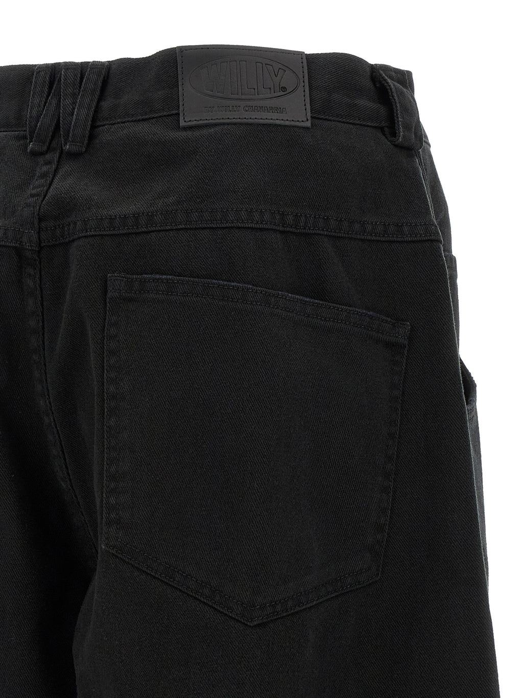 WILLY CHAVARRIA Schwarze Baumwolljeans im Relaxed Fit