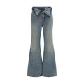 Alexander McQueen Blaue Baumwoll-Jeans mit ausgestelltem Bein