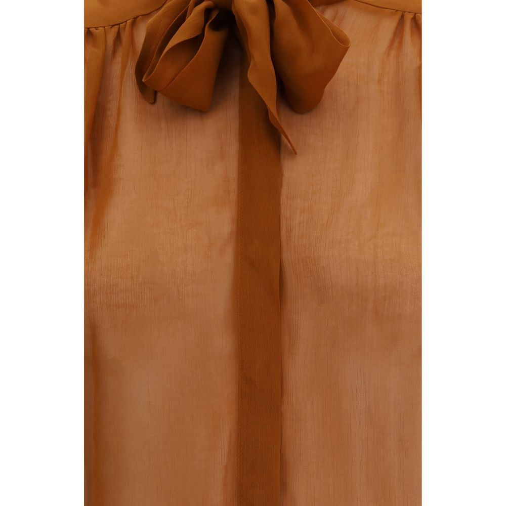 Lardini Braune Viskose-Bluse