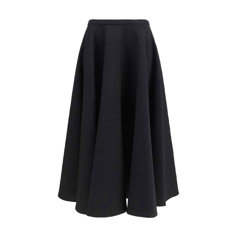 Lardini Schwarzer Oves Aries Wollrock Midi
