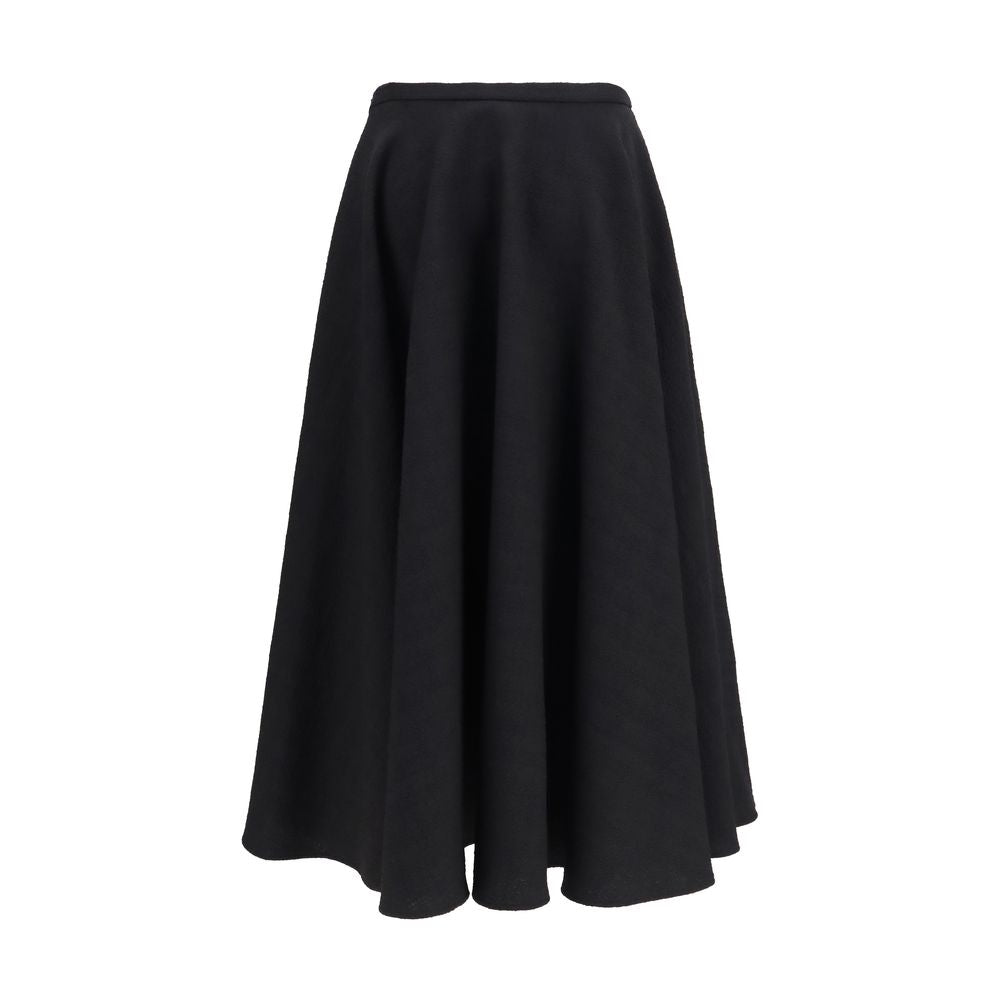 Lardini Schwarzer Oves Aries Wollrock Midi
