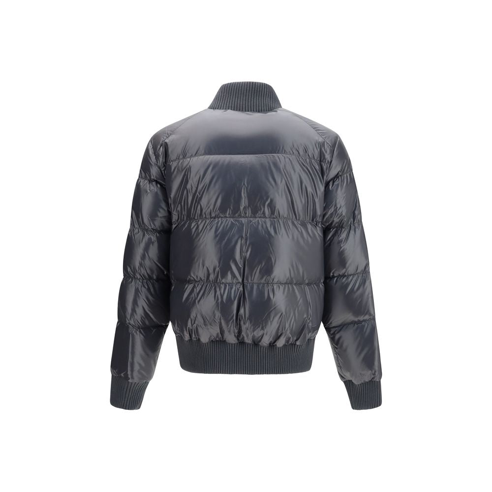 Moose Knuckles Grauer Nylon-Bomber