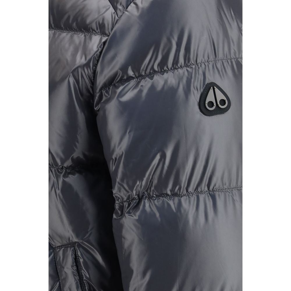 Moose Knuckles Grauer Nylon-Bomber