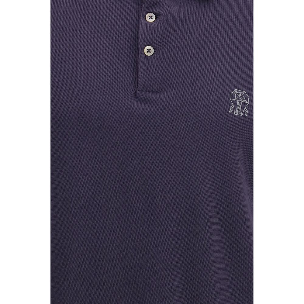 Brunello Cucinelli Lila Baumwoll-Poloshirt