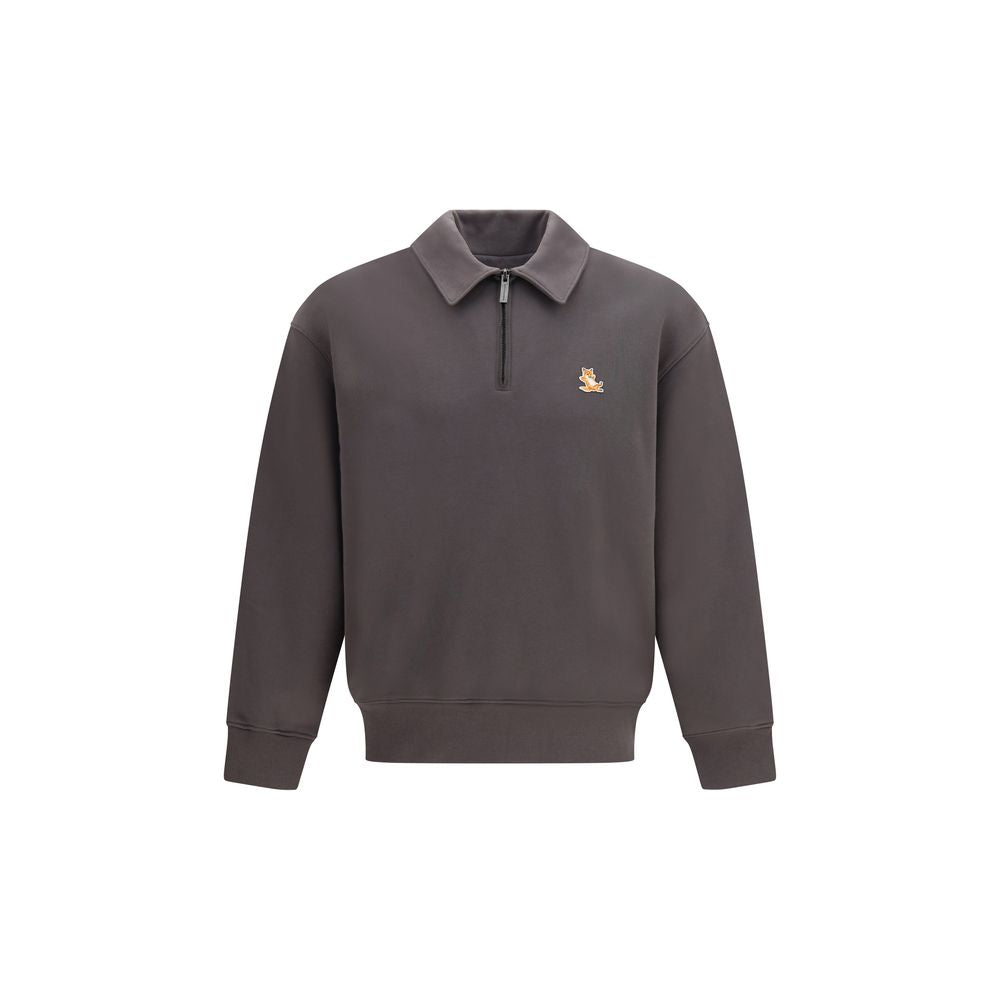 Maison Kitsuné Grauer Bio-Baumwoll-Sweatshirt