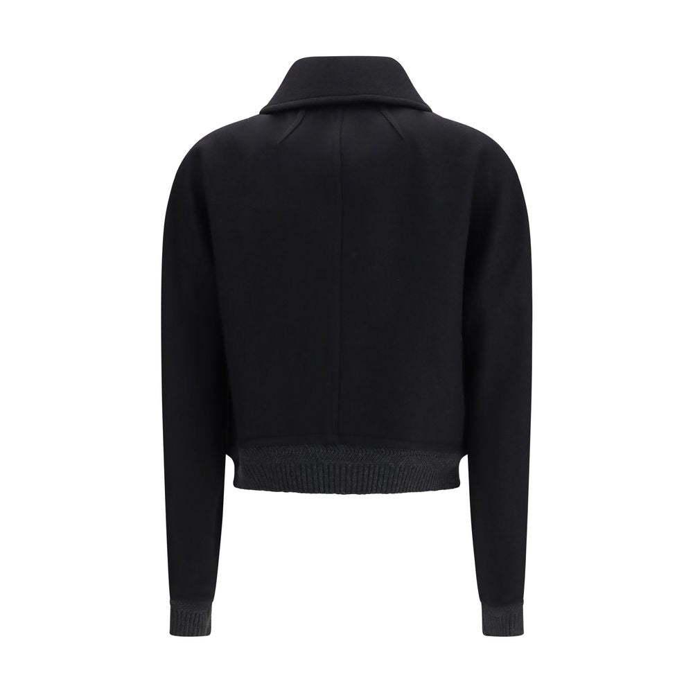 Ami Paris Schwarzer Oves Aries Bomber aus Wolle
