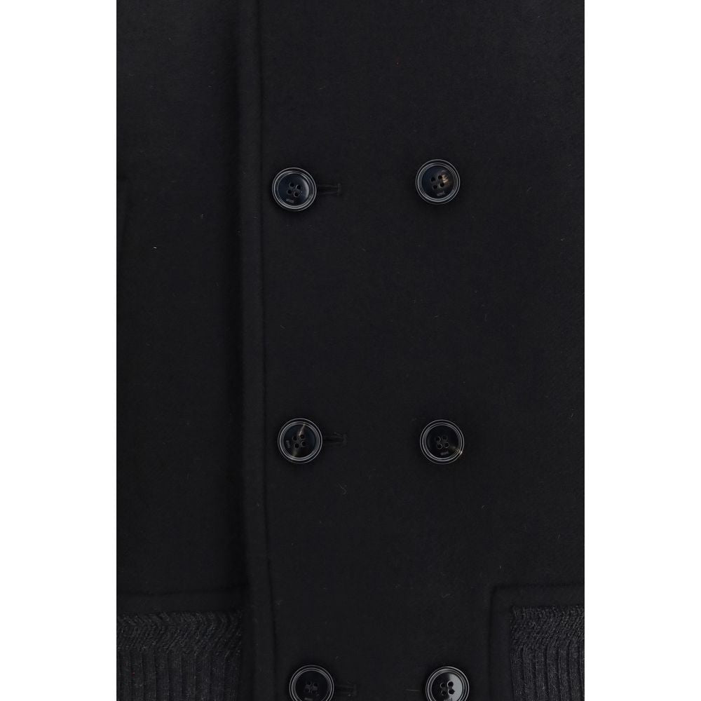Ami Paris Schwarzer Oves Aries Bomber aus Wolle