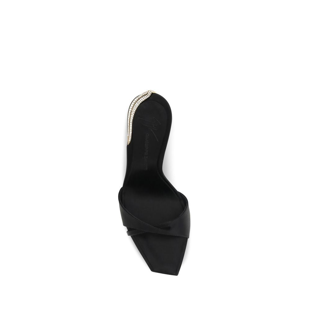 Giuseppe Zanotti Schwarze Sandalen mit Stilettoabsatz aus Viskose