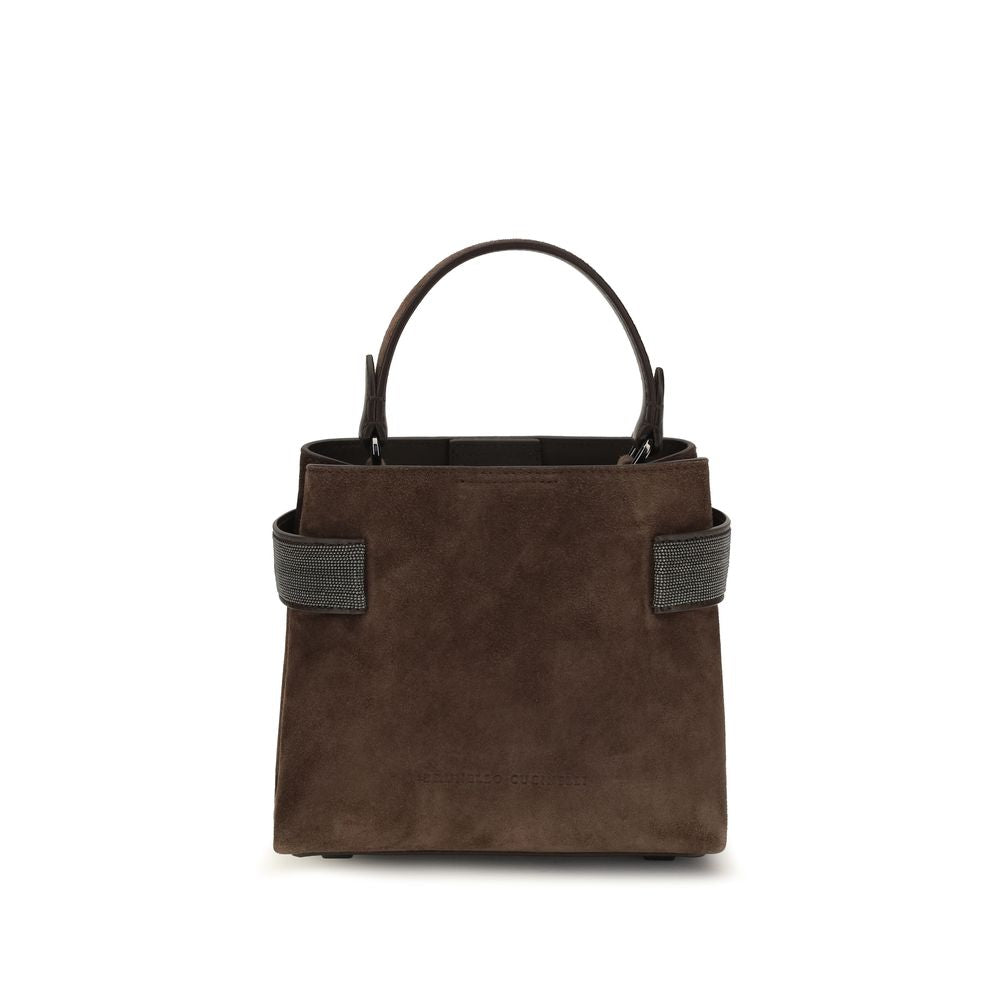 Brunello Cucinelli Braune Kalbsleder Bos Taurus Schultertasche