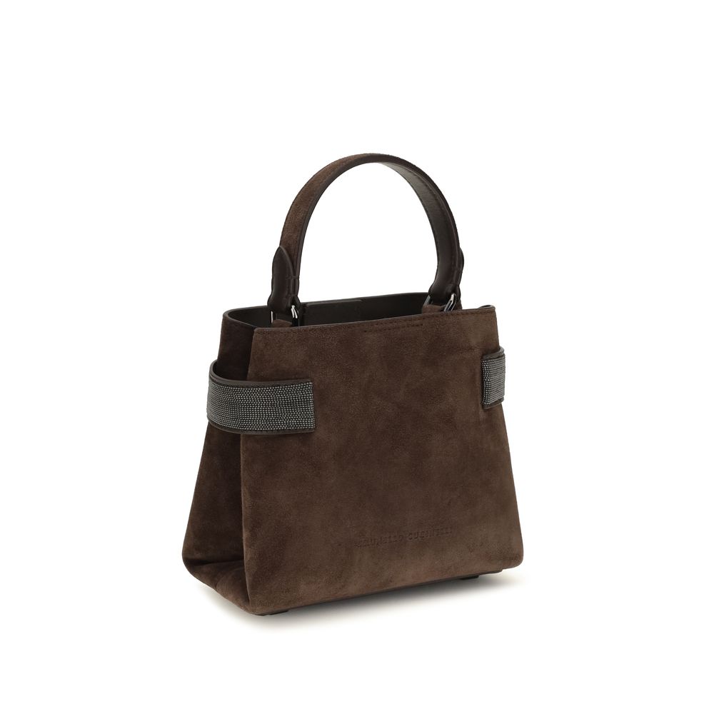 Brunello Cucinelli Braune Kalbsleder Bos Taurus Schultertasche