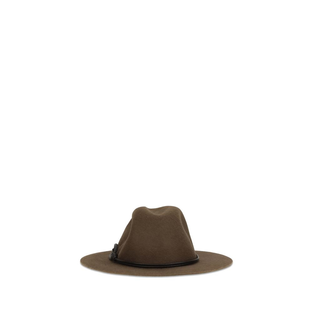 Brunello Cucinelli Brauner Eco-Stoff-Fedora