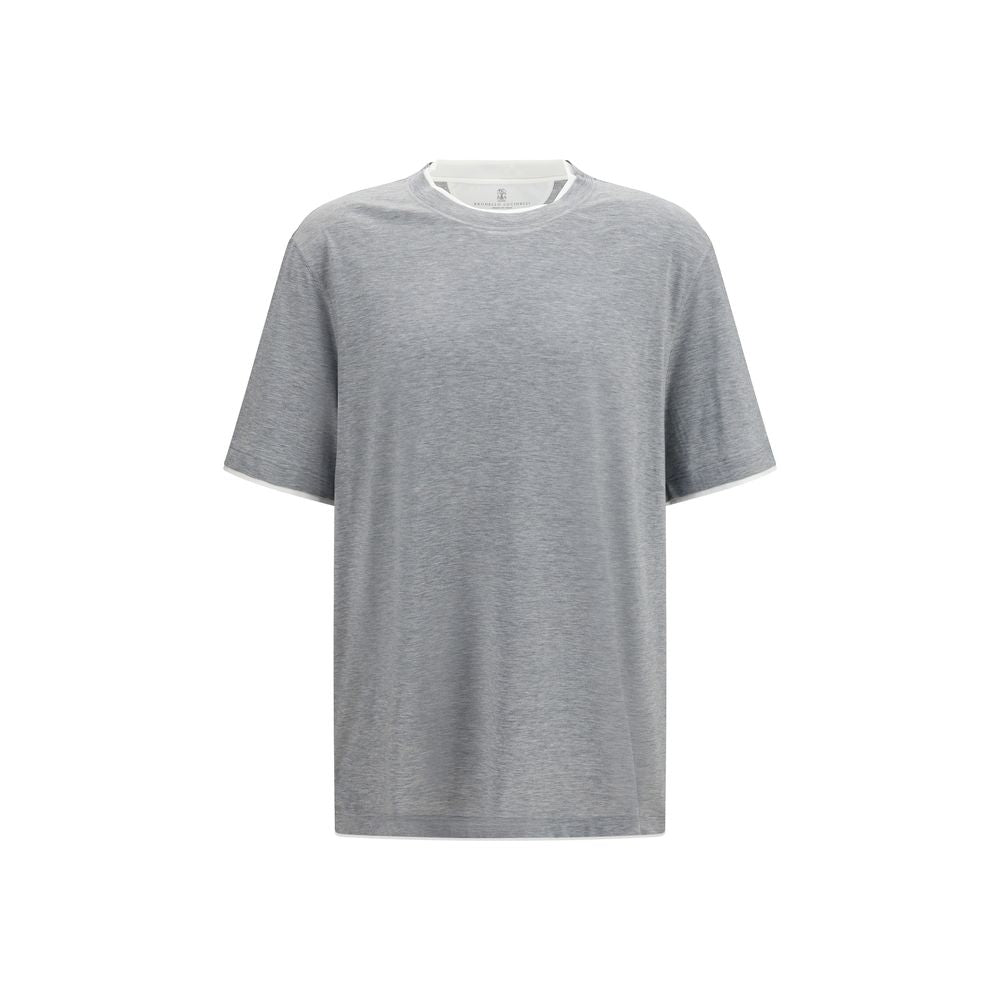 Brunello Cucinelli Graues Baumwoll-T-Shirt