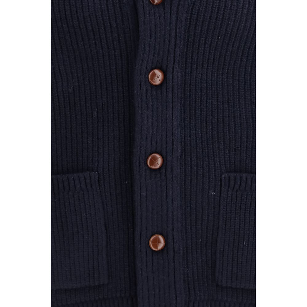 Barbour Blauer Wollcardigan Oves Aries