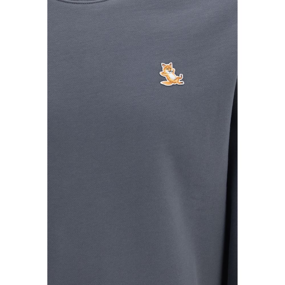 Maison Kitsuné Grauer Bio-Baumwoll-Sweatshirt