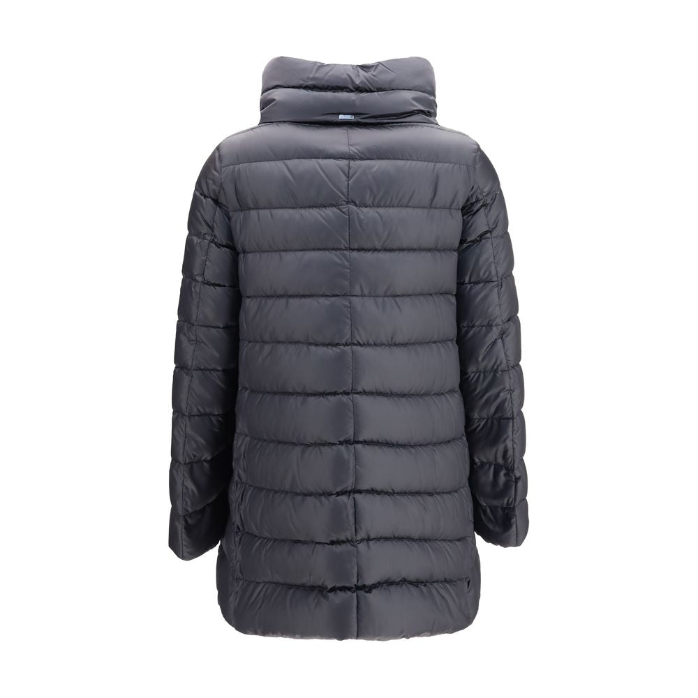 Herno Schwarze Polyamid-Jacke in voller Länge