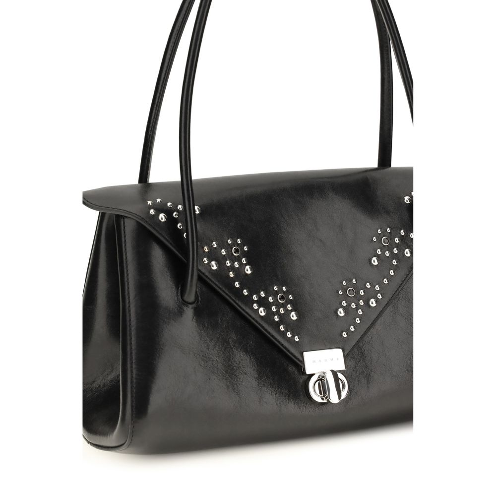 Marni Schwarze Bos Taurus Kalbsleder Schultertasche