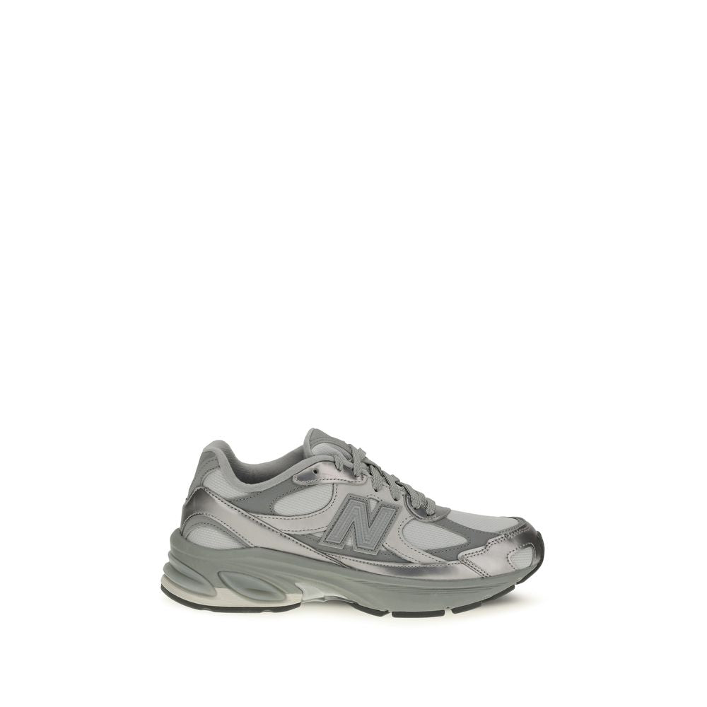 New Balance Graue Stoff-Sneaker mit niedrigem Schaft