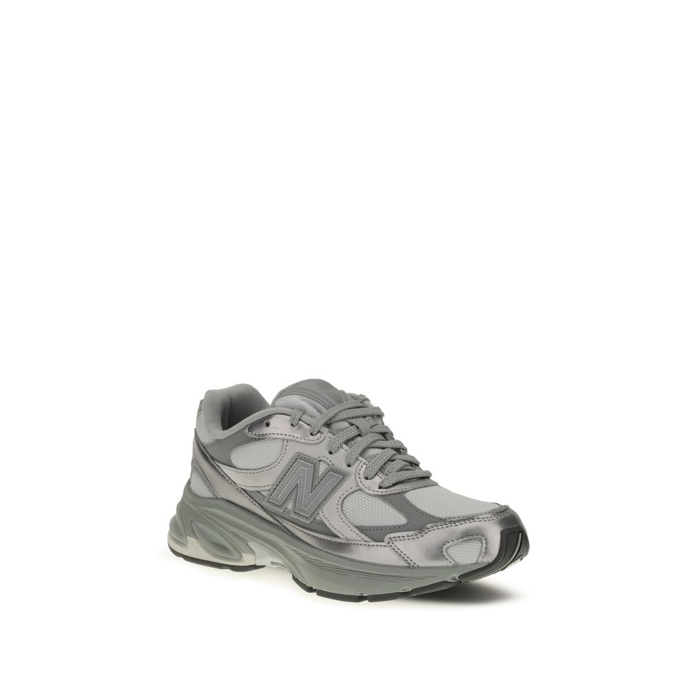 New Balance Graue Stoff-Sneaker mit niedrigem Schaft