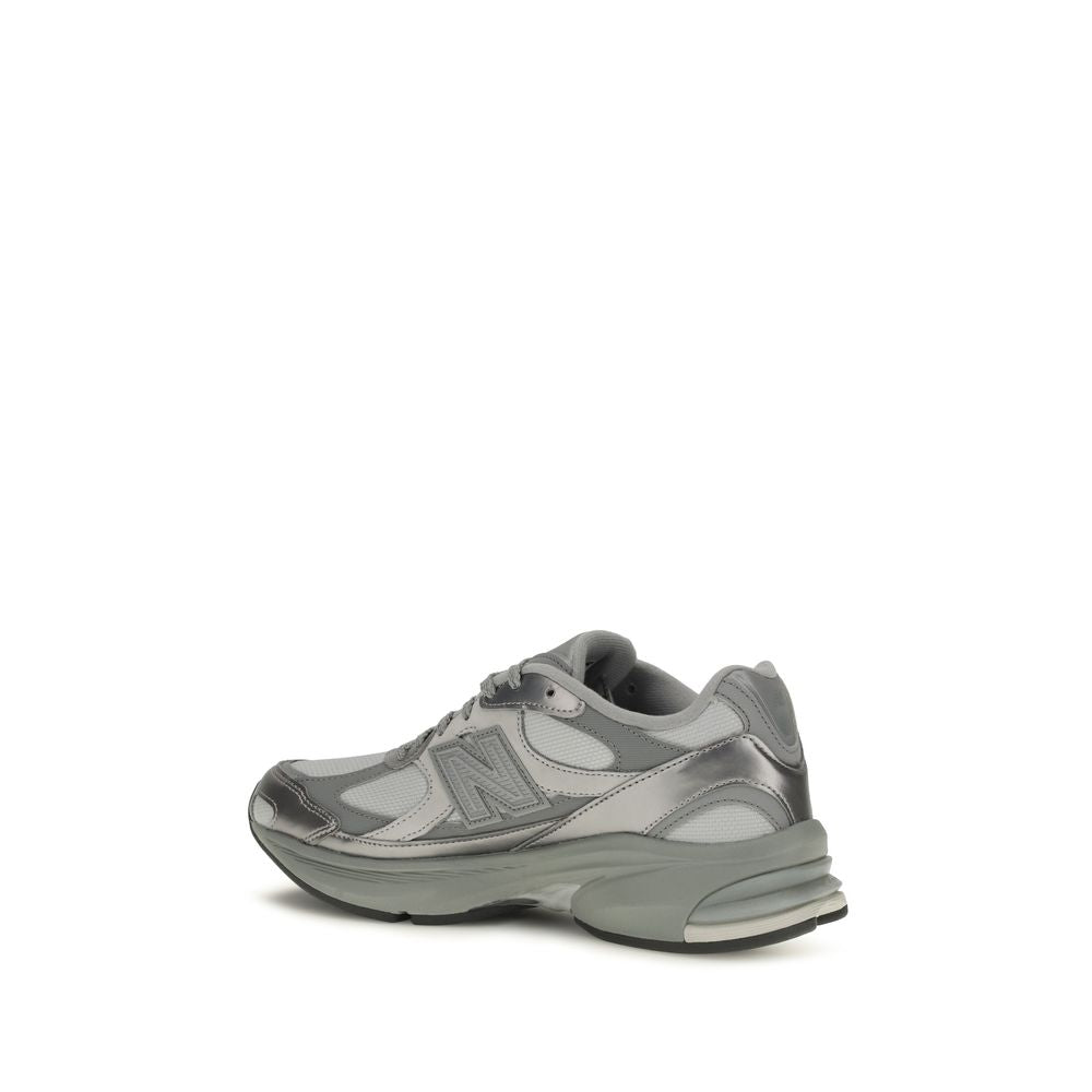 New Balance Graue Stoff-Sneaker mit niedrigem Schaft