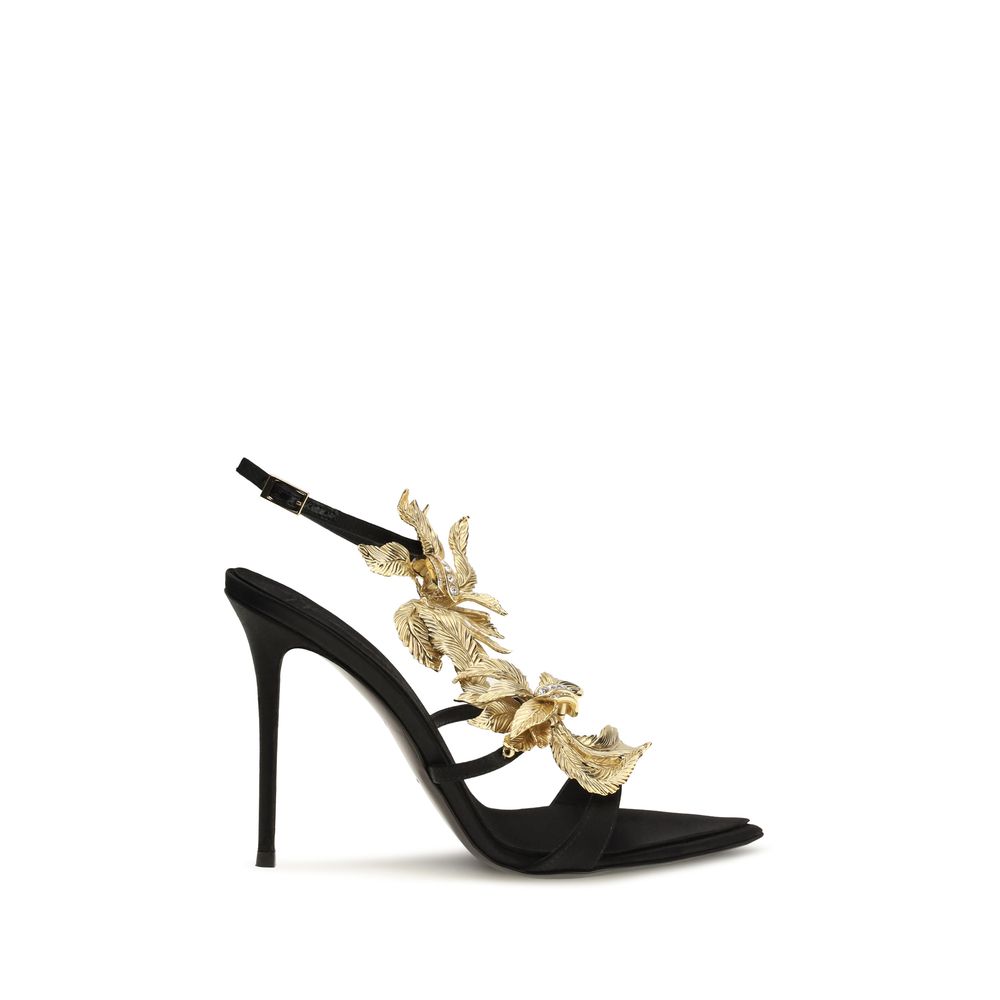 Giuseppe Zanotti Schwarze Sandalen mit Stilettoabsatz aus Viskose