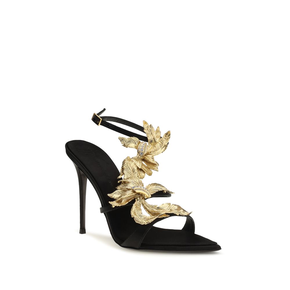 Giuseppe Zanotti Schwarze Sandalen mit Stilettoabsatz aus Viskose