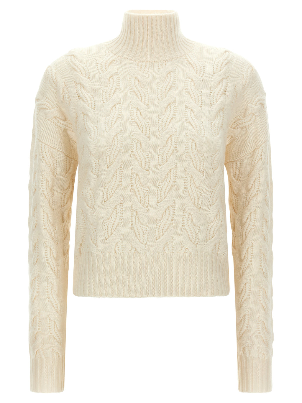 Max Mara Weiße Wollstrickjacke