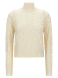 Max Mara Weiße Wollstrickjacke