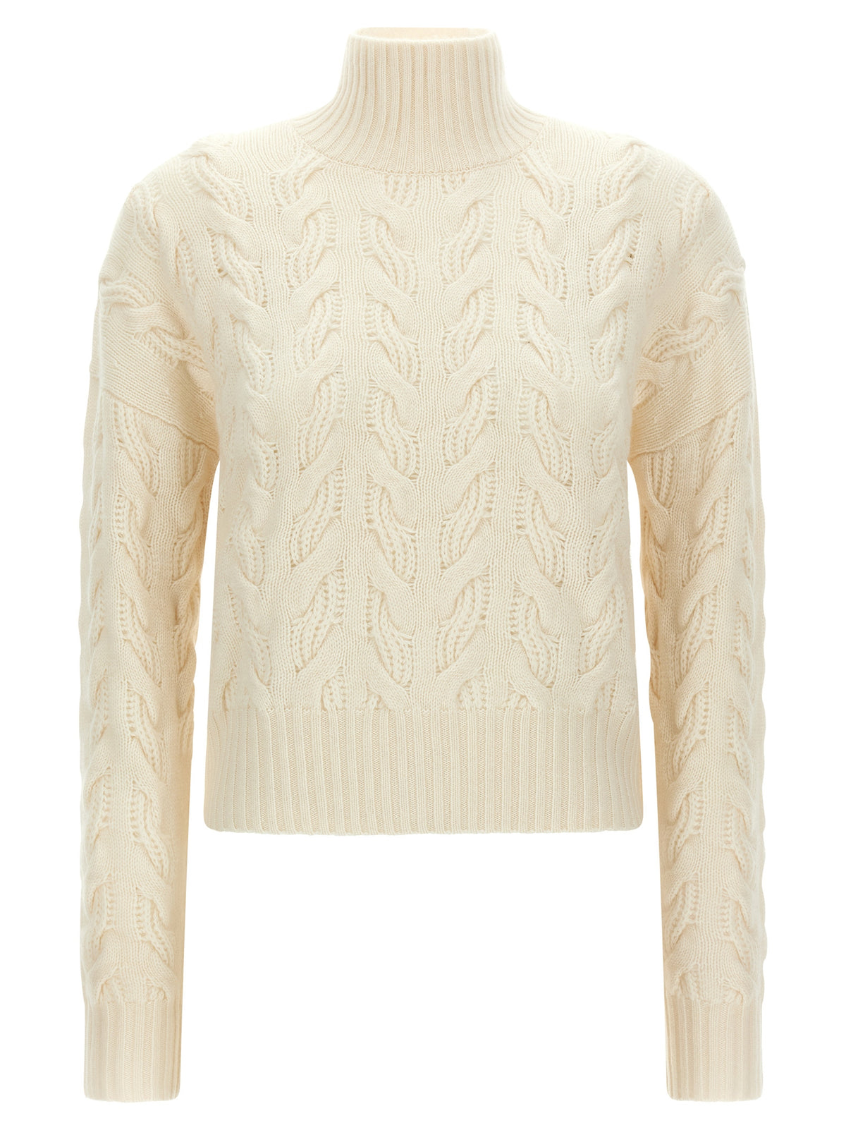 Max Mara Weiße Wollstrickjacke
