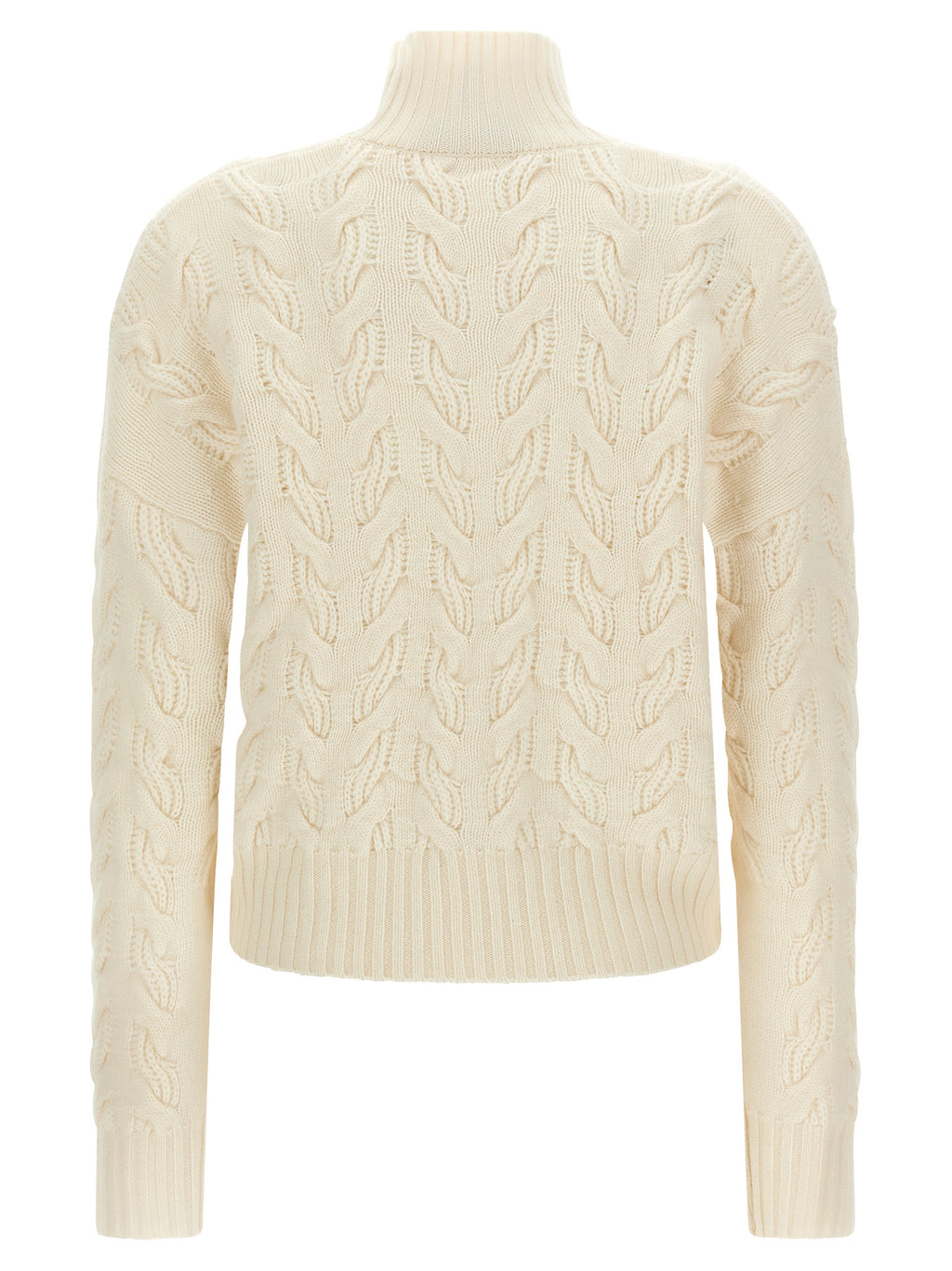 Max Mara Weiße Wollstrickjacke