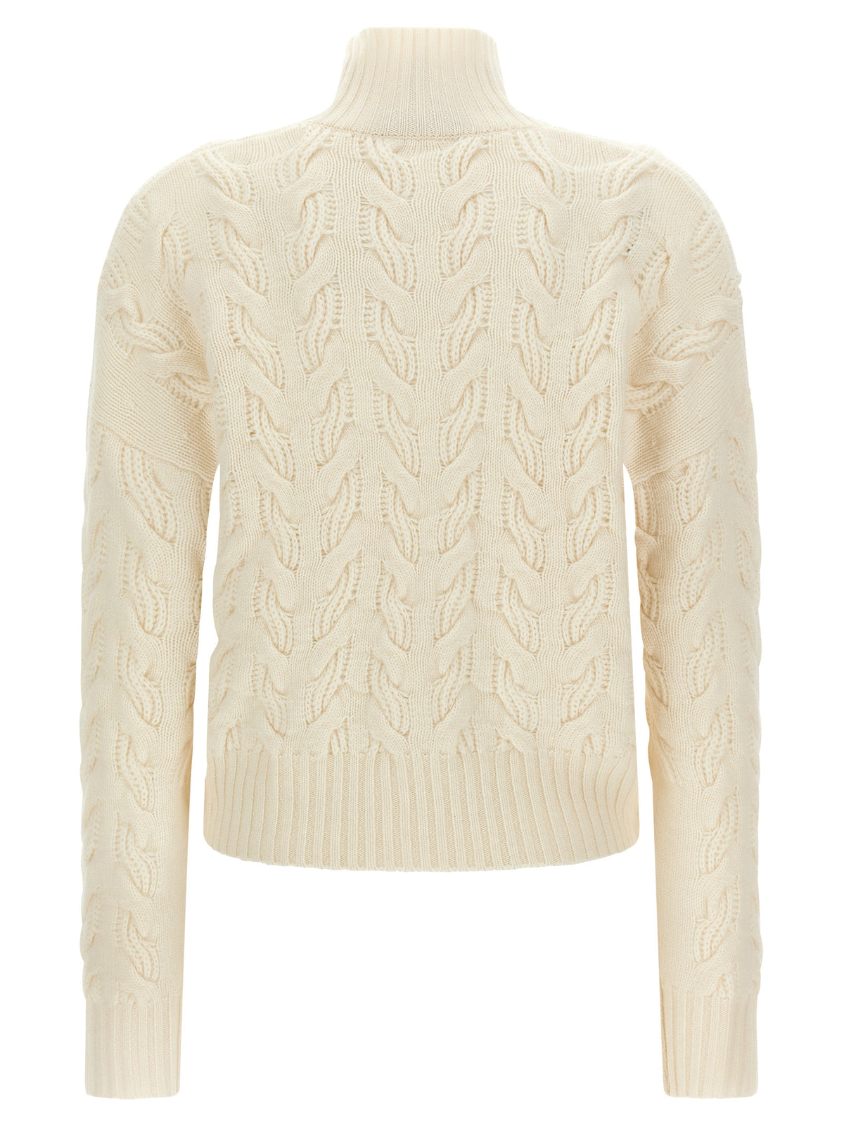 Max Mara Weiße Wollstrickjacke