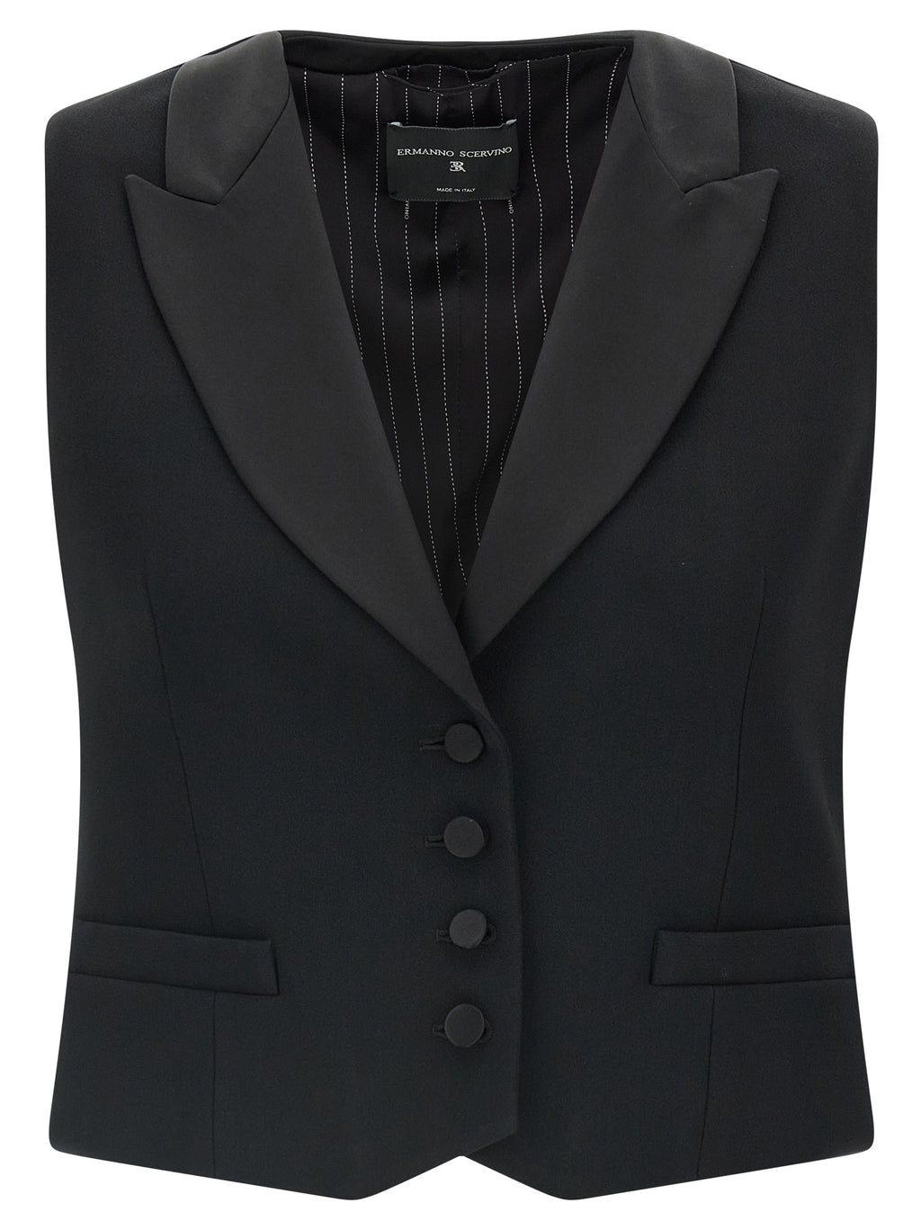 Ermanno Scervino Schwarze ärmellose Weste aus Viskose