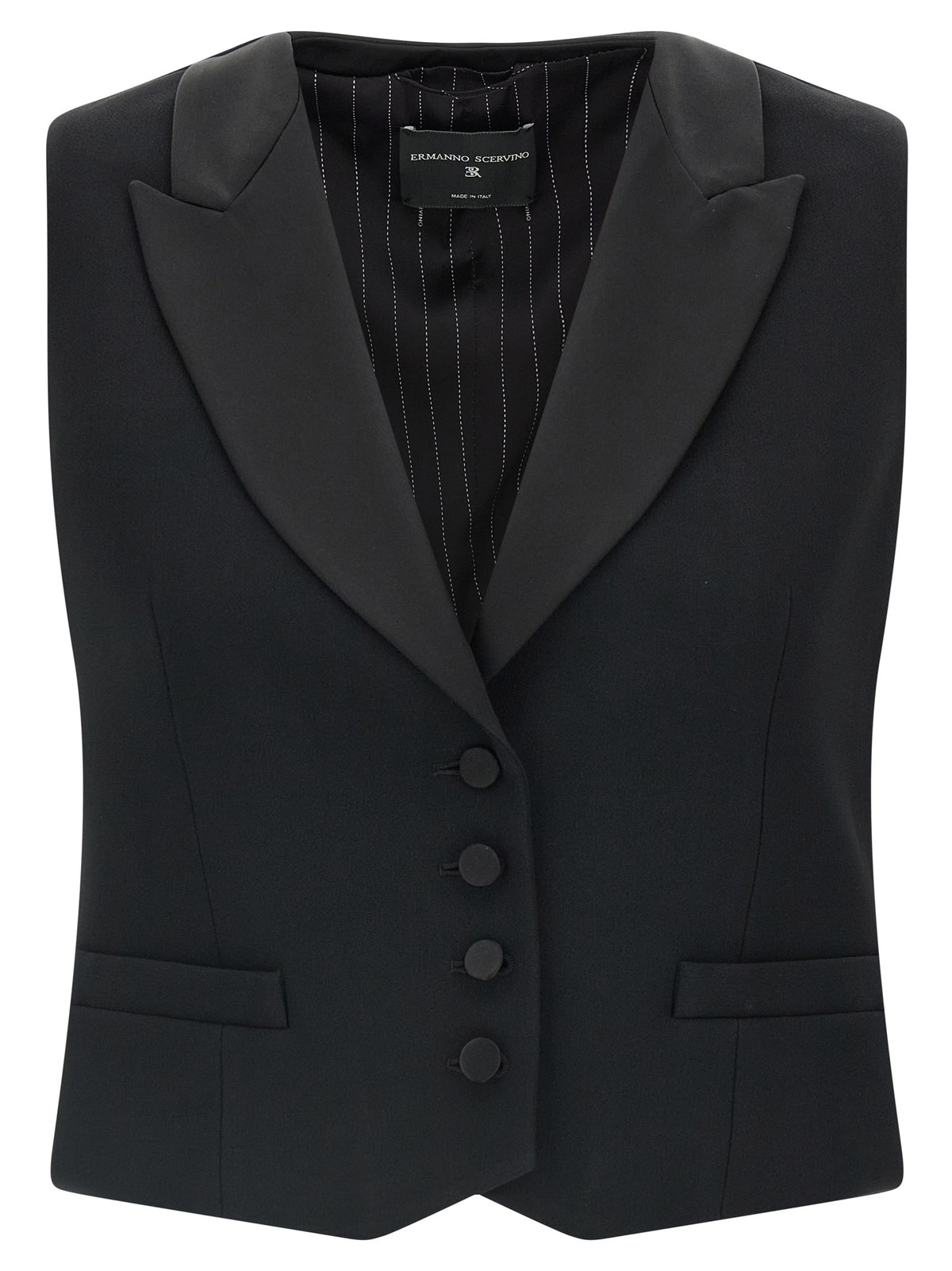 Ermanno Scervino Schwarze ärmellose Weste aus Viskose