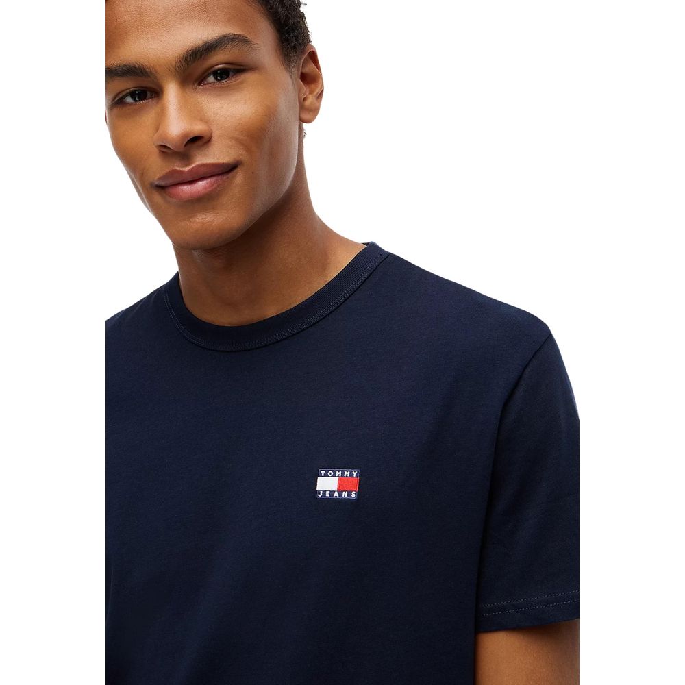 Tommy Hilfiger Jeans Blaues T-Shirt aus recycelter Baumwolle