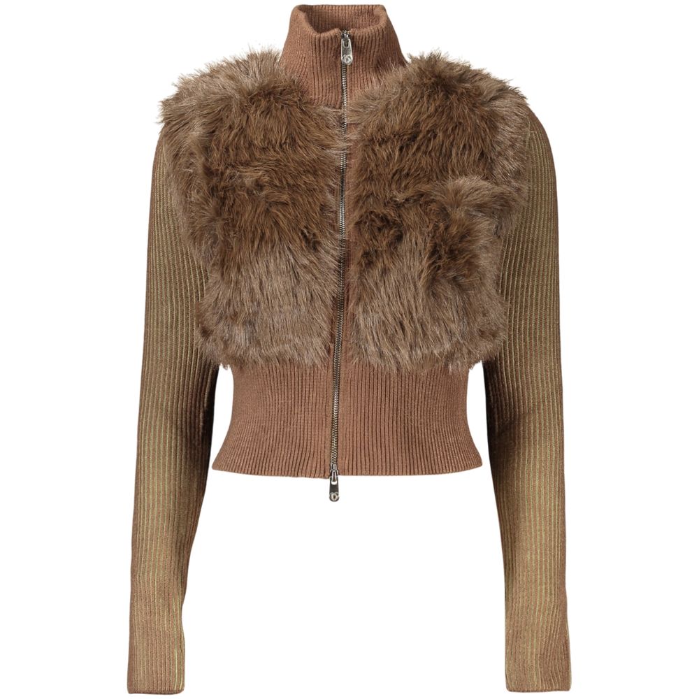 Desigual Brauner Damen-Strickcardigan aus Viskose