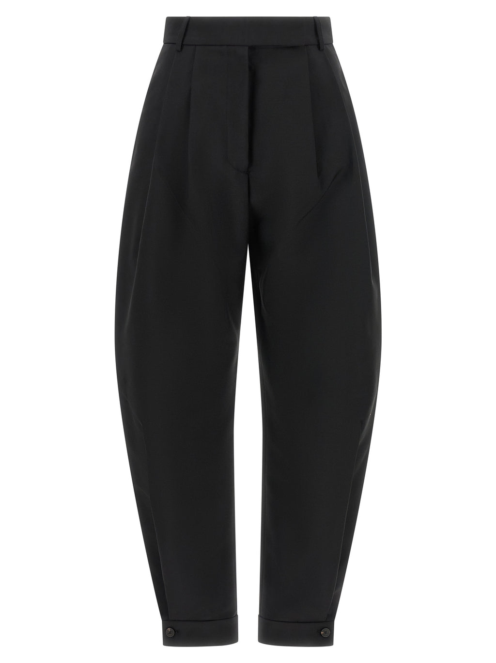 Rohe Schwarze Woll-Freizeithose