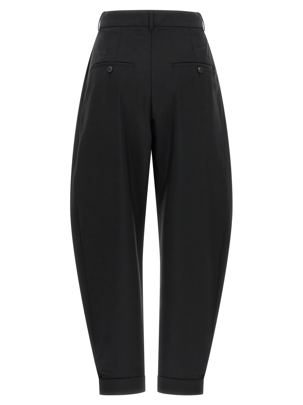 Rohe Schwarze Woll-Freizeithose
