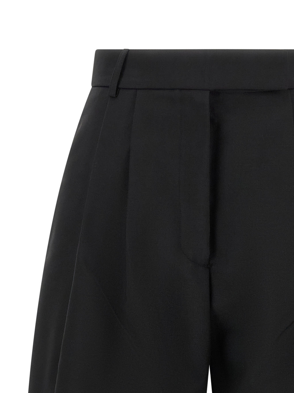 Rohe Schwarze Woll-Freizeithose