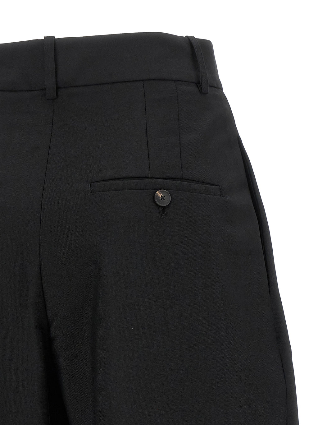 Rohe Schwarze Woll-Freizeithose