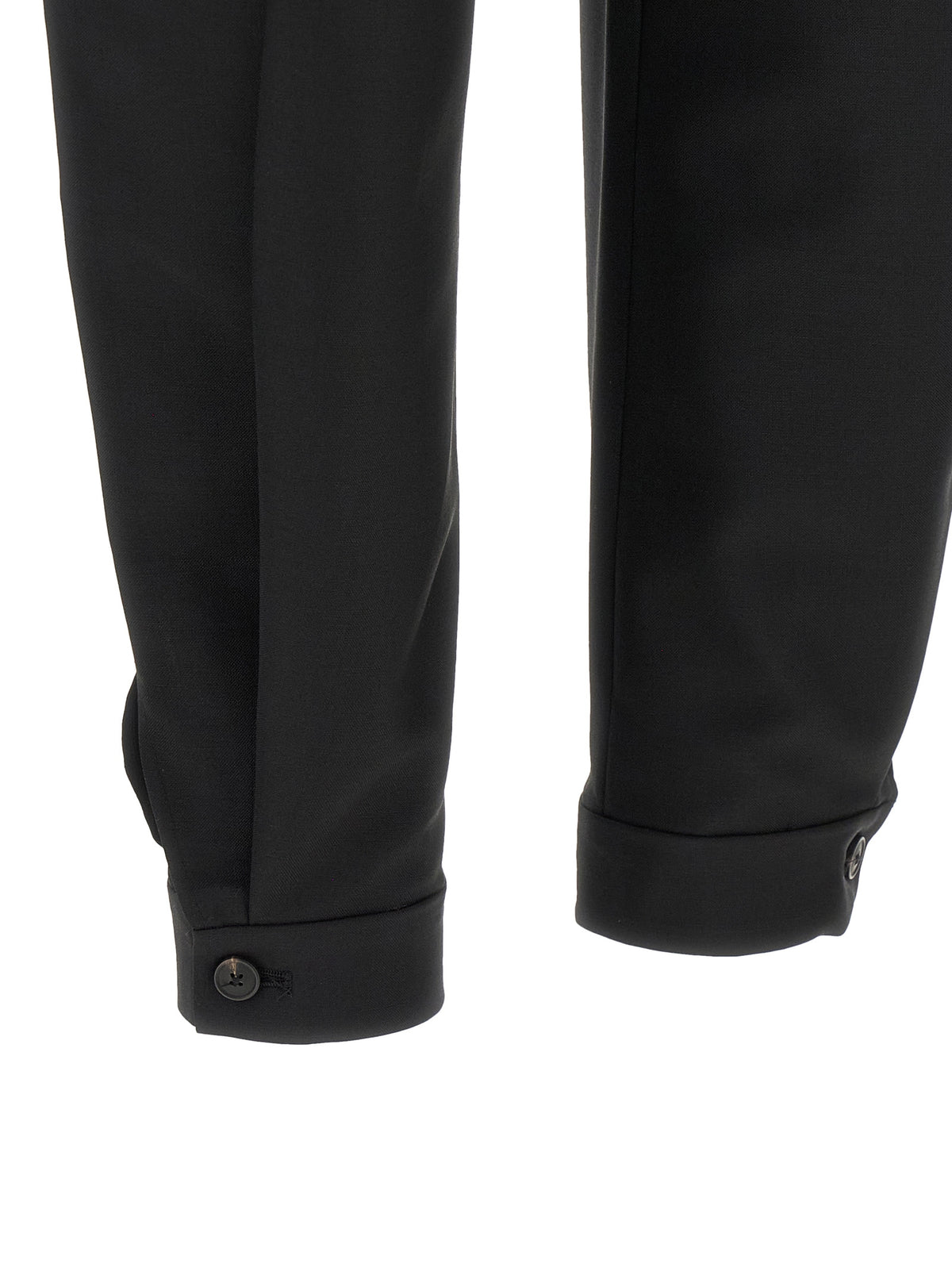 Rohe Schwarze Woll-Freizeithose