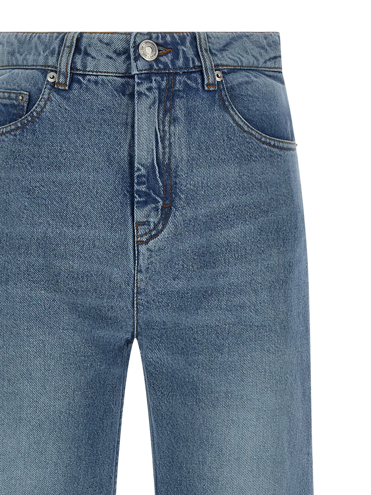 Ami Paris Blaue Baumwoll-Jeans mit ausgestelltem Bein