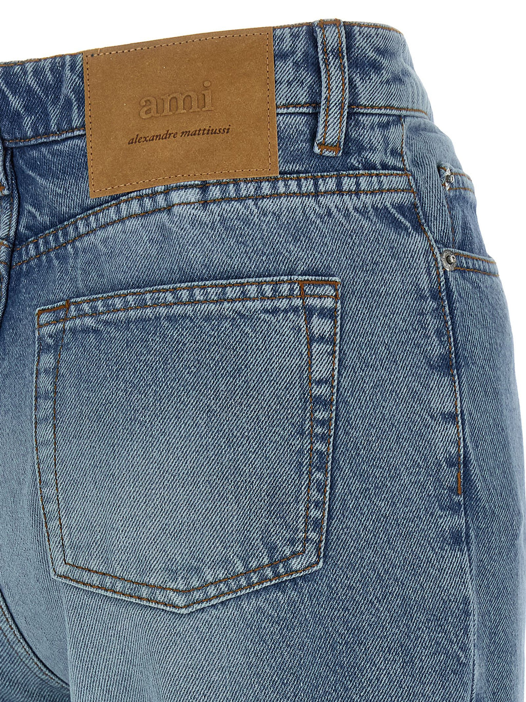 Ami Paris Blaue Baumwoll-Jeans mit ausgestelltem Bein