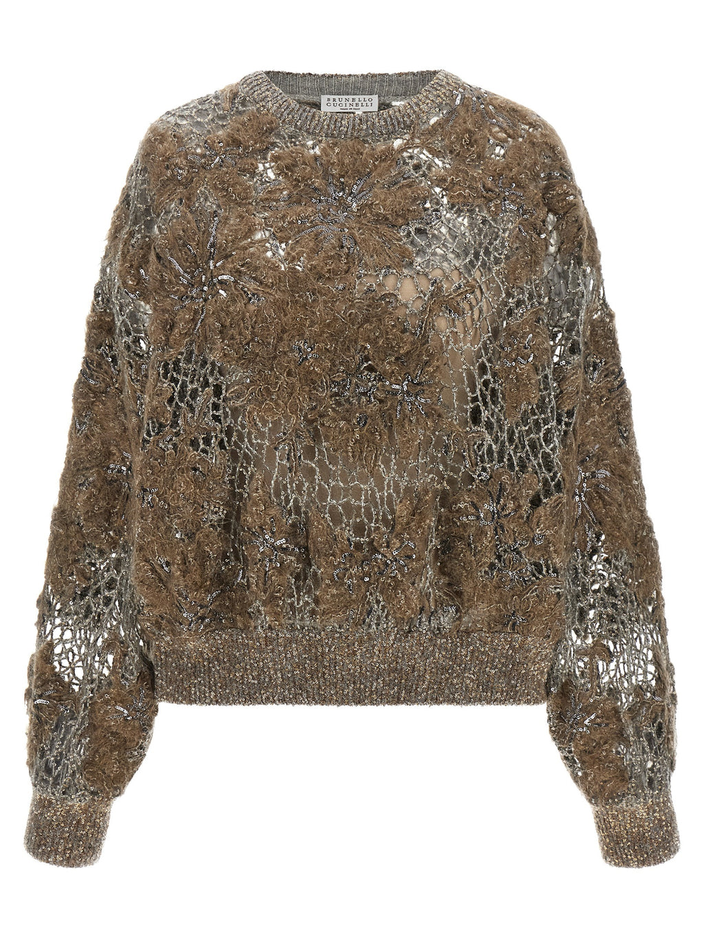 Brunello Cucinelli Beige Wollstrickjacke