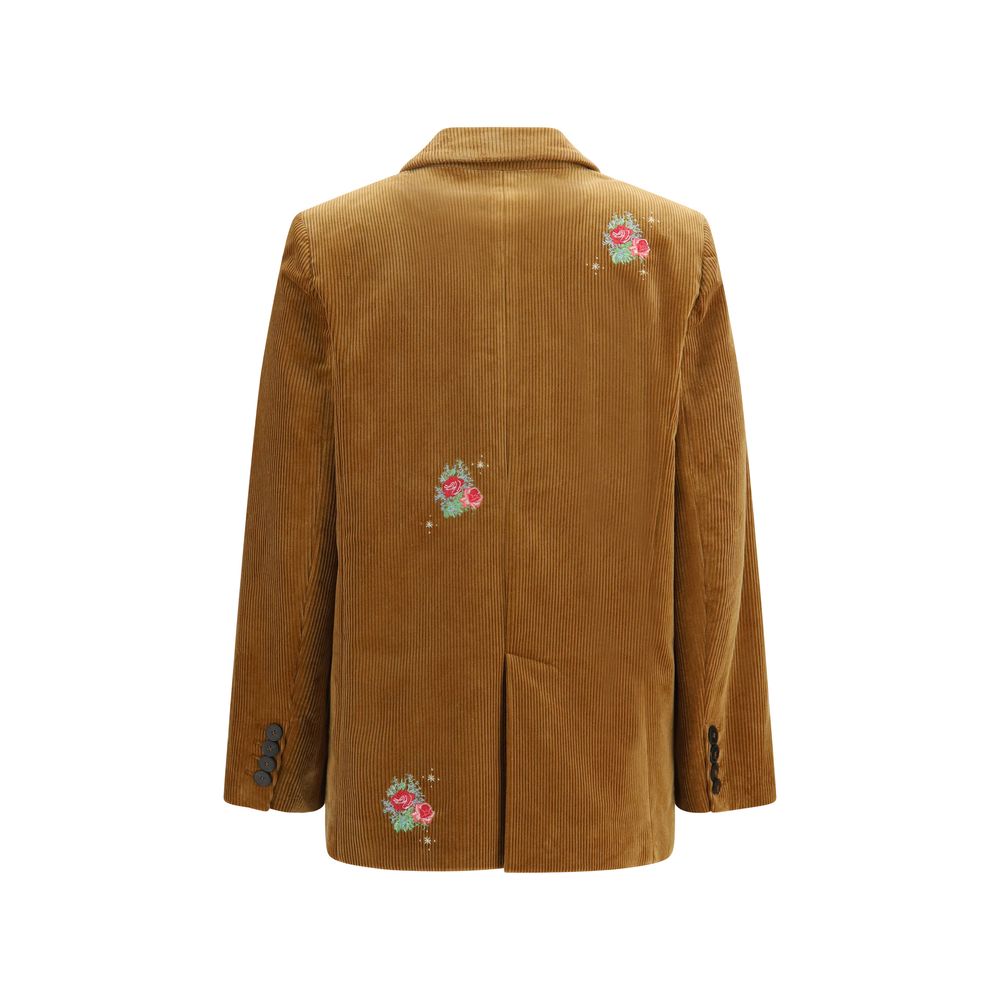 Forte_Forte Braune Baumwolljacke in voller Länge