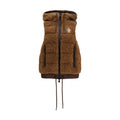 Moncler Grenoble Braune Polyamid-Weste ohne Ärmel