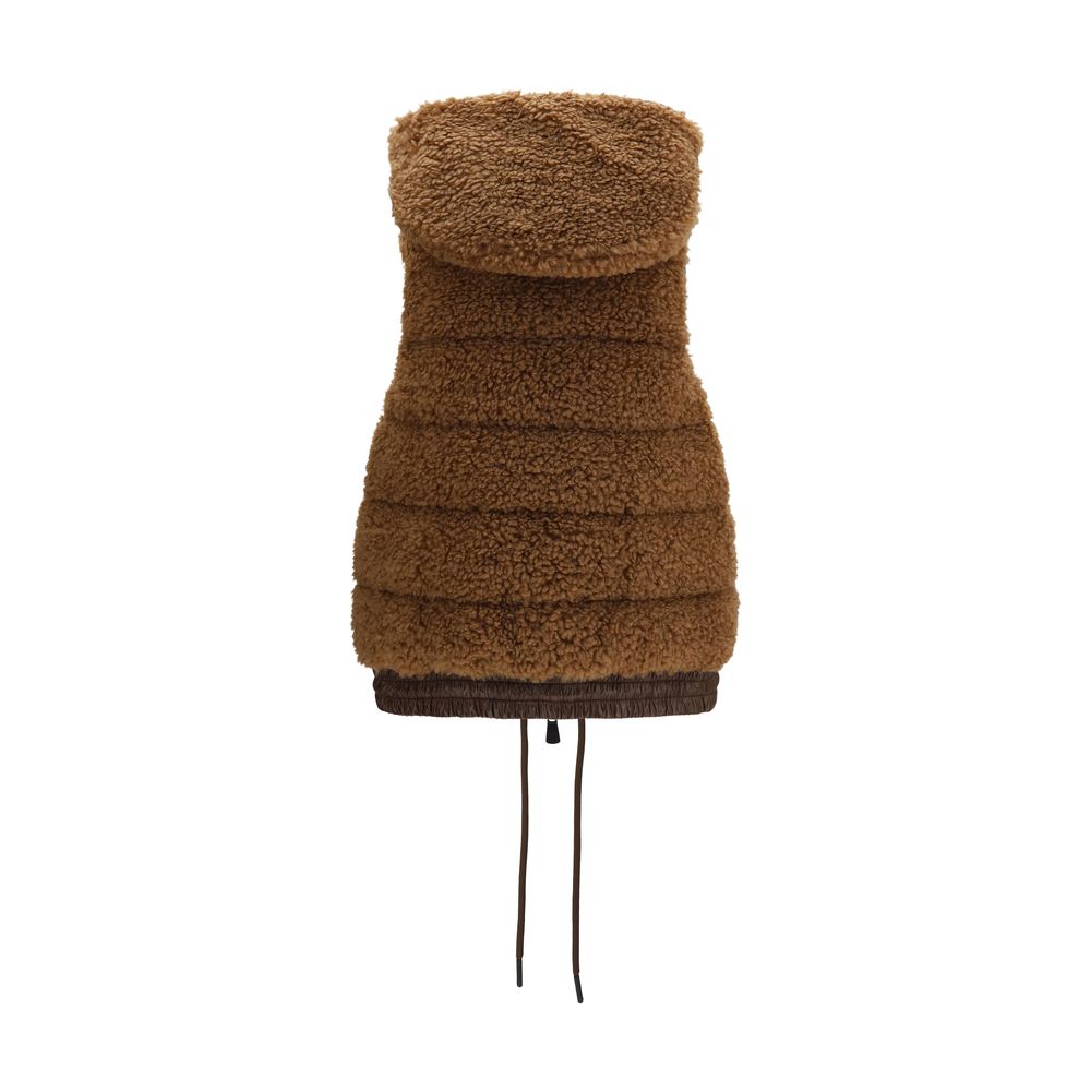 Moncler Grenoble Braune Polyamid-Weste ohne Ärmel